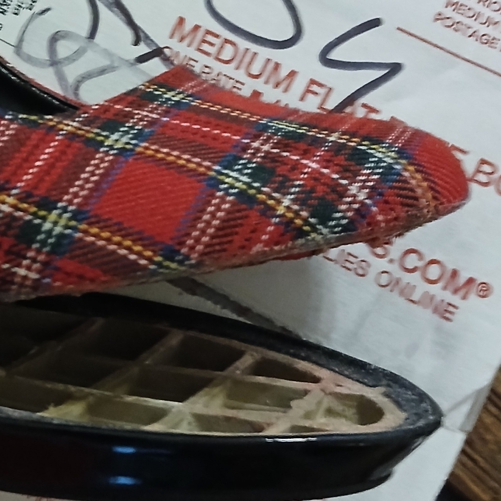 Funtasma red plaid Mary Jane heels size 7